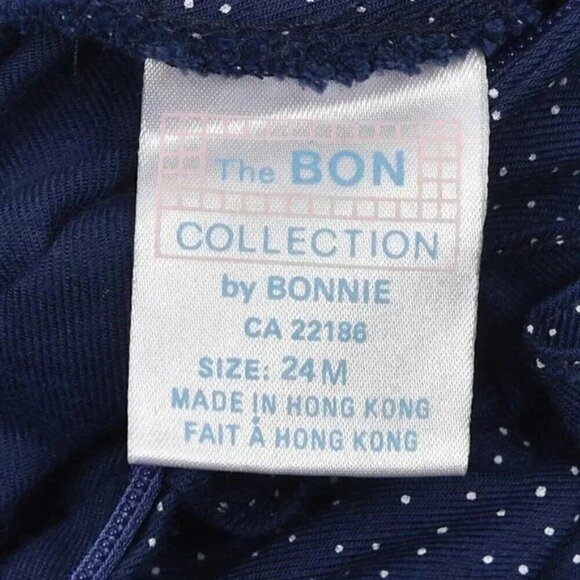 Vintage Blue White Ruffle EyeletTeddy Bear Long Sleeve Prairie Dress Size 24M - Picture 6 of 7